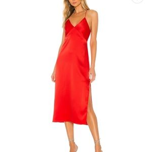 Alice and Olivia Lorraine Seamed Slip Midi Dress